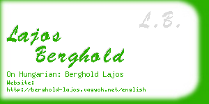 lajos berghold business card
